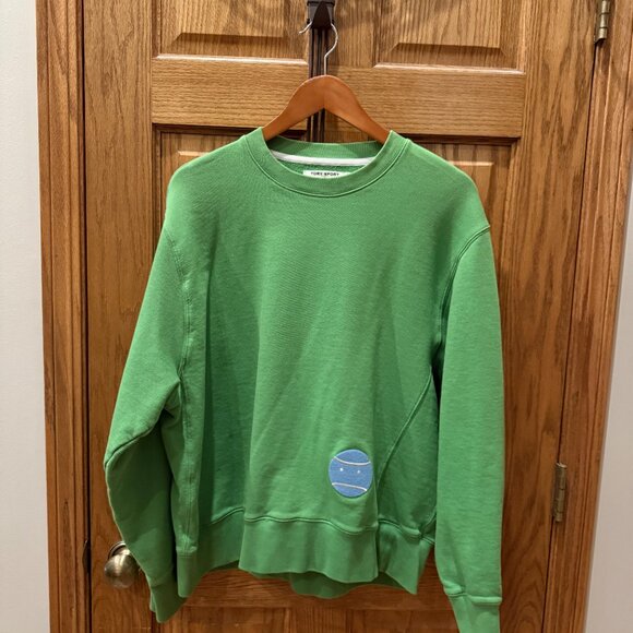 Tory Sport Oversized French Terry Grumps Sweatshirt, Green, XL - Picture 1 of 4